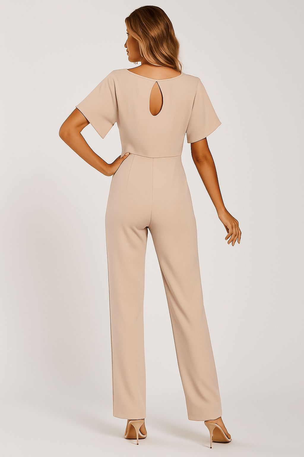 Women's Wide Leg Jumpsuit | Casual Tie Waist-3