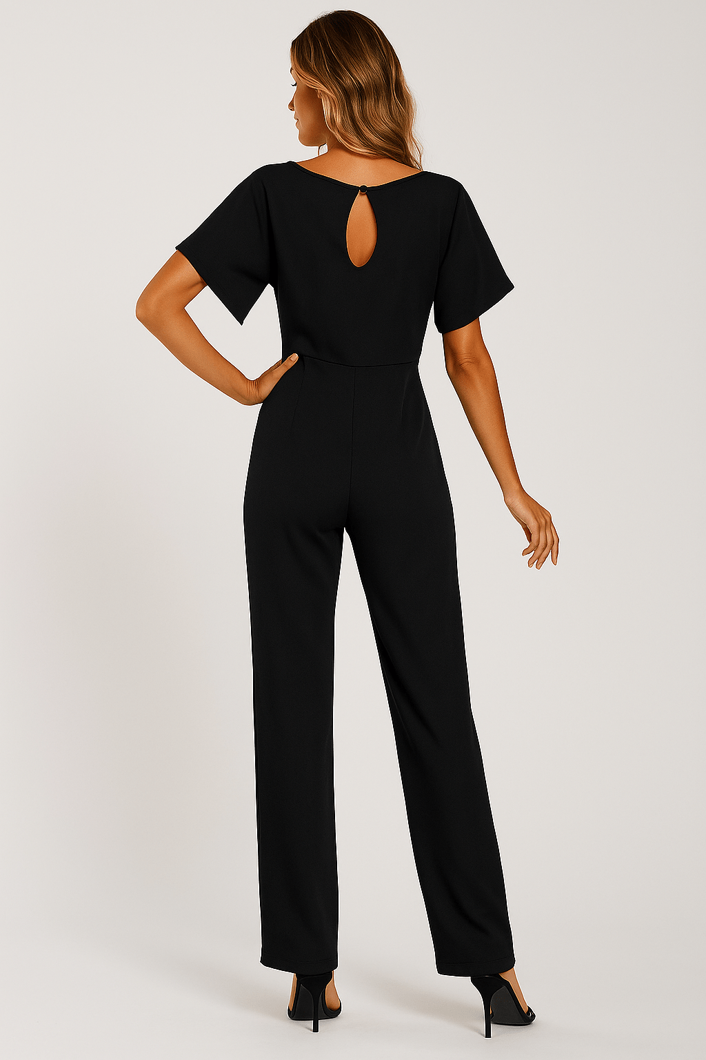Women's Wide Leg Jumpsuit | Casual Tie Waist-6