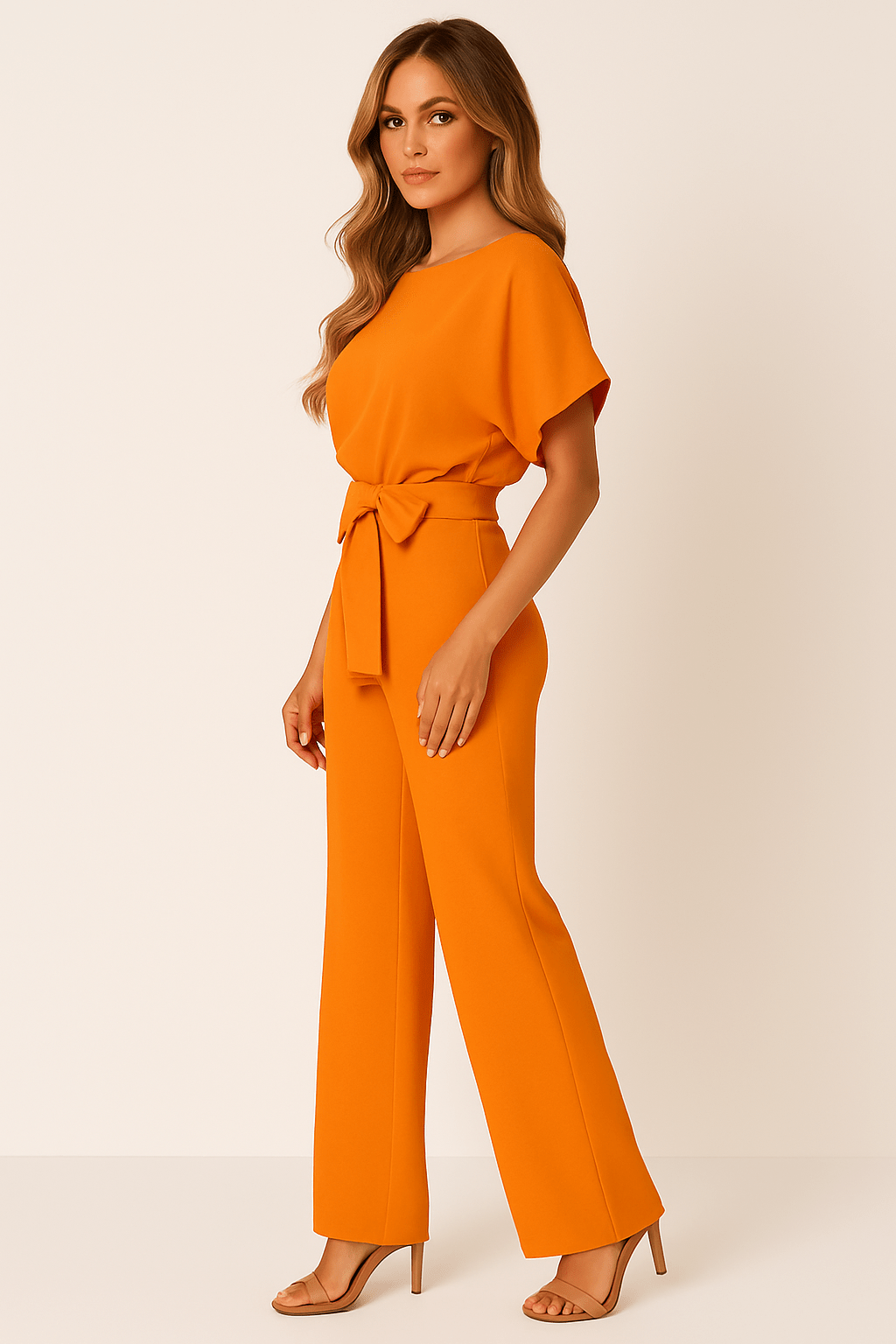 Women's Wide Leg Jumpsuit | Casual Tie Waist-18