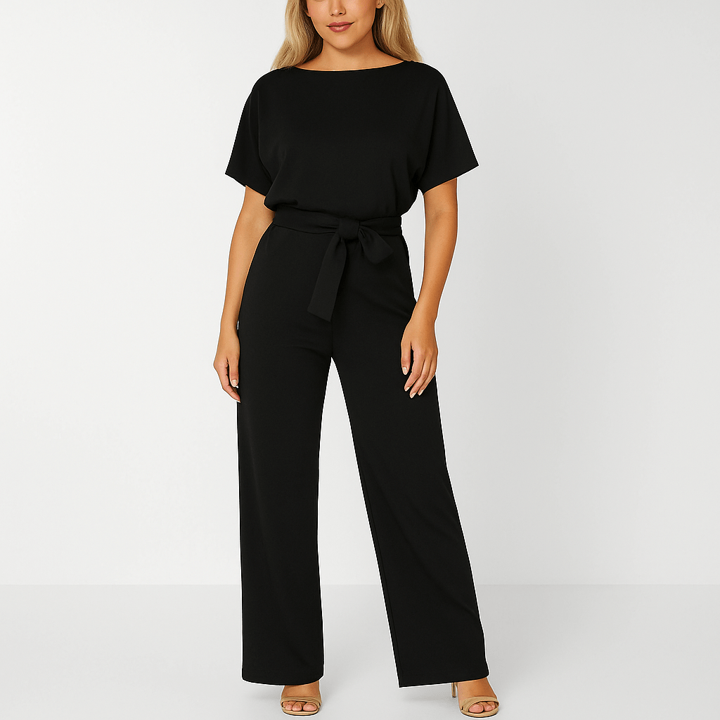 Women's Wide Leg Jumpsuit | Casual Tie Waist-4