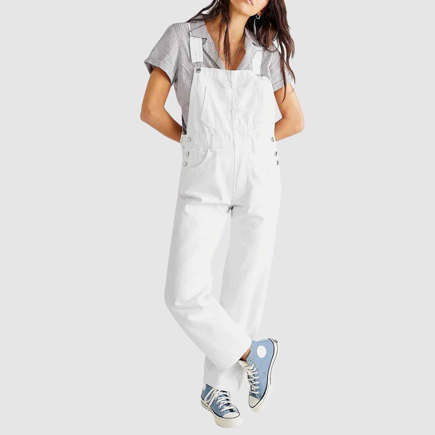 Women's Wide Leg Overalls | Casual High Waist-6