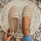 Women's Perforated Flat Loafers | Slip-On Moccasins-1