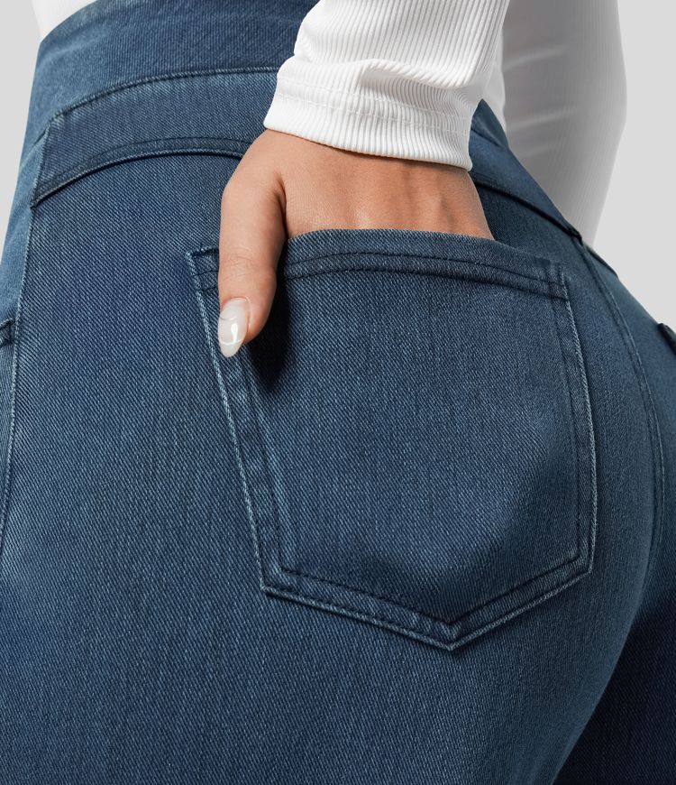 Women's Wide Leg High Waist Jeans | Casual-4