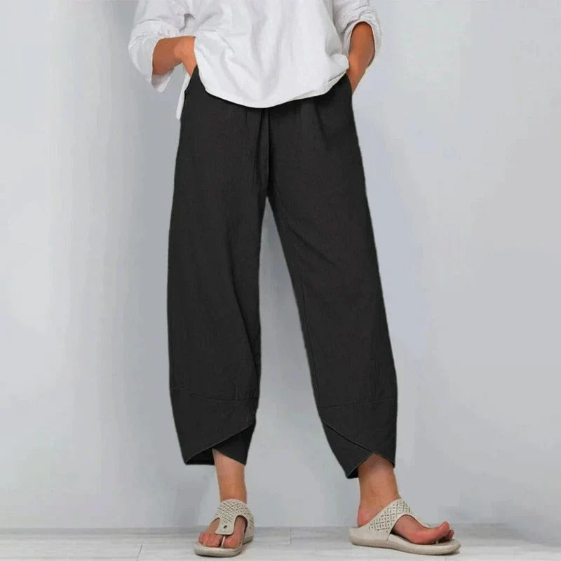 Women's Wide Leg Cropped Pants | Loose Fit Casual-6
