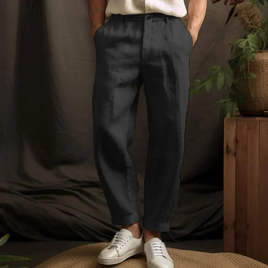 Men's Pleated Wide Leg Pants | High Waist-3