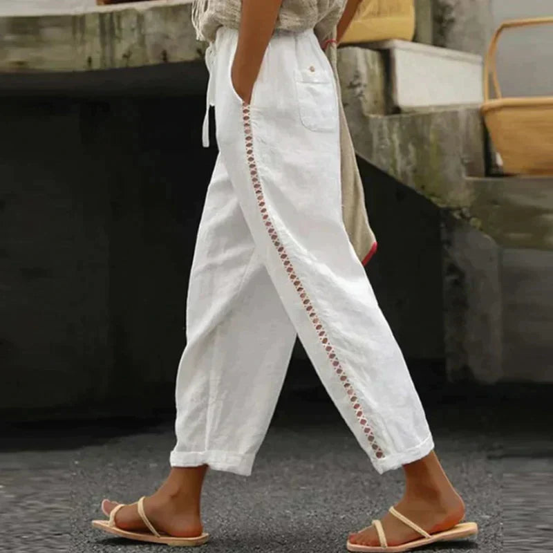 Women's High Waist Wide Leg Pants | Casual Striped-1