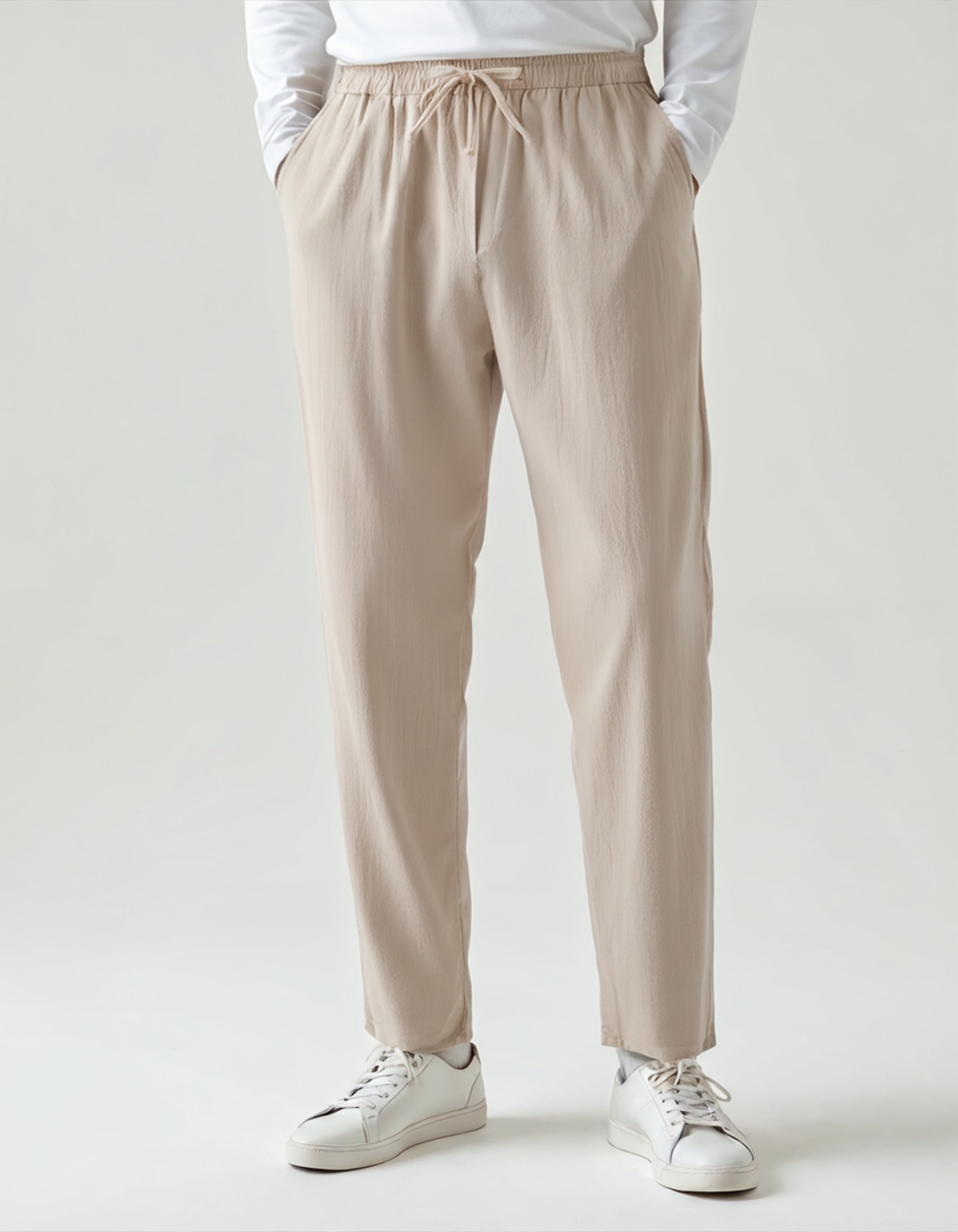 Men's Wide Leg Pants with Drawstring | Casual-1