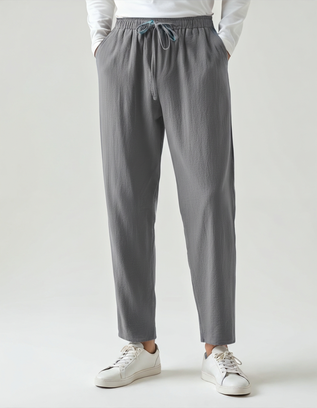 Men's Wide Leg Pants with Drawstring | Casual-11