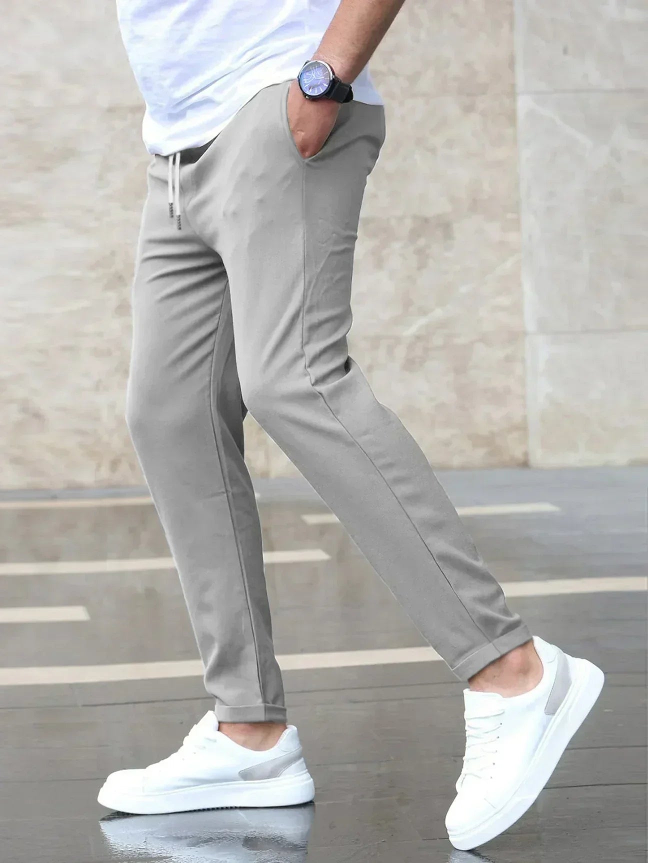 Men's Casual Wide Leg Pants | Stretch-8
