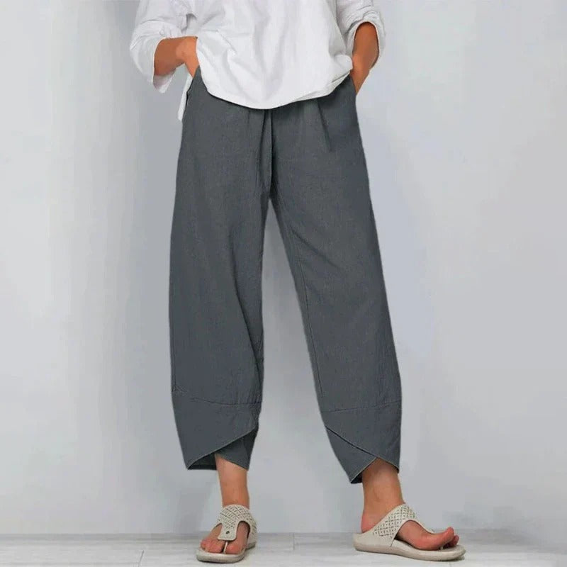 Women's Wide Leg Cropped Pants | Loose Fit Casual-5