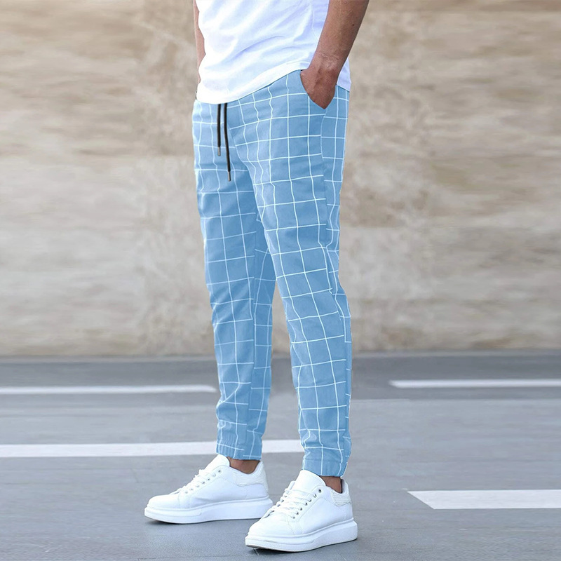Men's Plaid Jogger Pants | Casual Drawstring-4