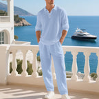Men's Casual Polo Set | Wide Leg Pants-8