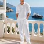 Men's Casual Polo Set | Wide Leg Pants-7