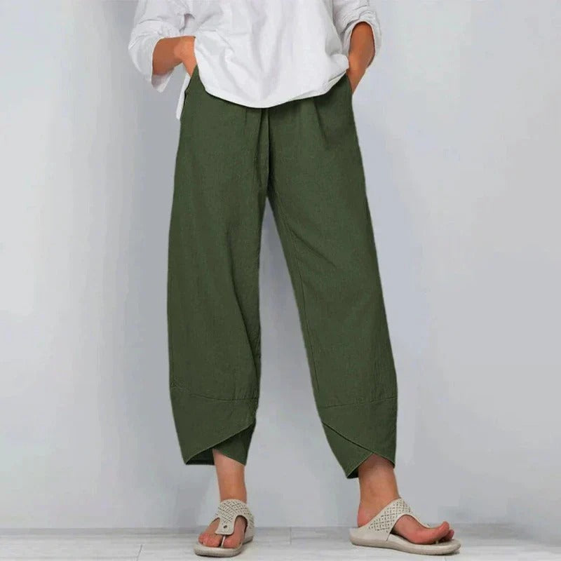Women's Wide Leg Cropped Pants | Loose Fit Casual-3