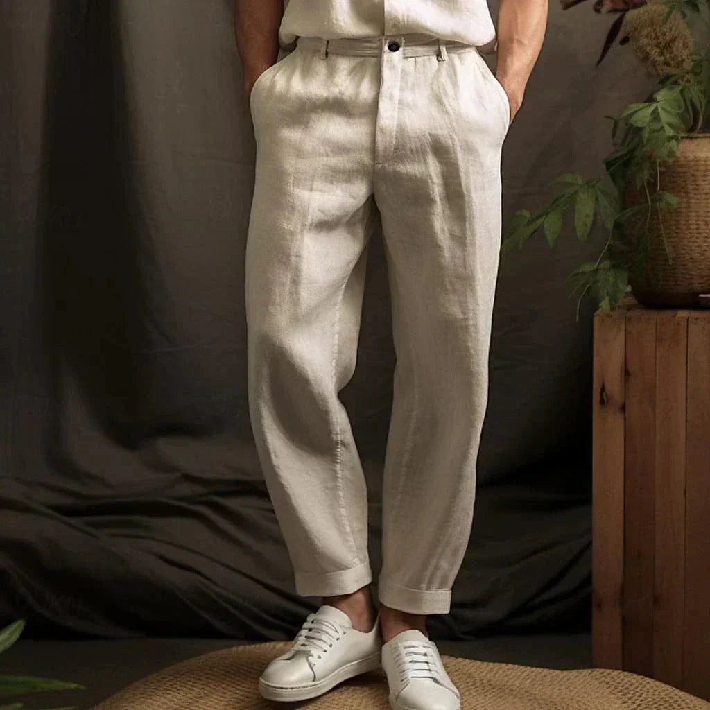 Men's Pleated Wide Leg Pants | High Waist-1