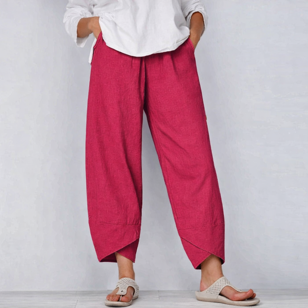 Women's Wide Leg Cropped Pants | Loose Fit Casual-4