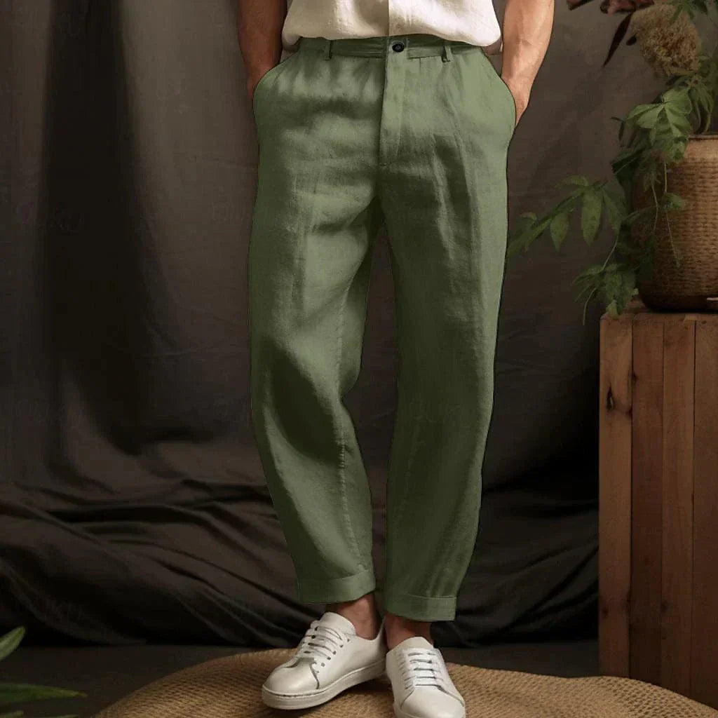 Men's Pleated Wide Leg Pants | High Waist-4