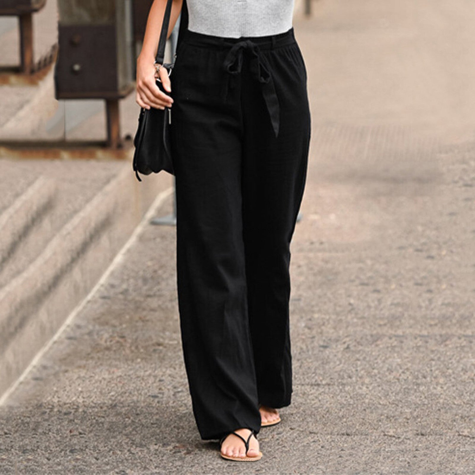 Women's Wide Leg Pants | High Waist Casual-3