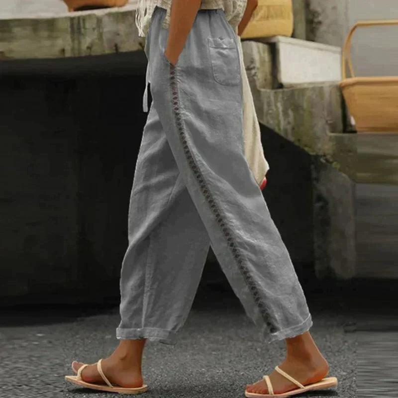 Women's High Waist Wide Leg Pants | Casual Striped-2