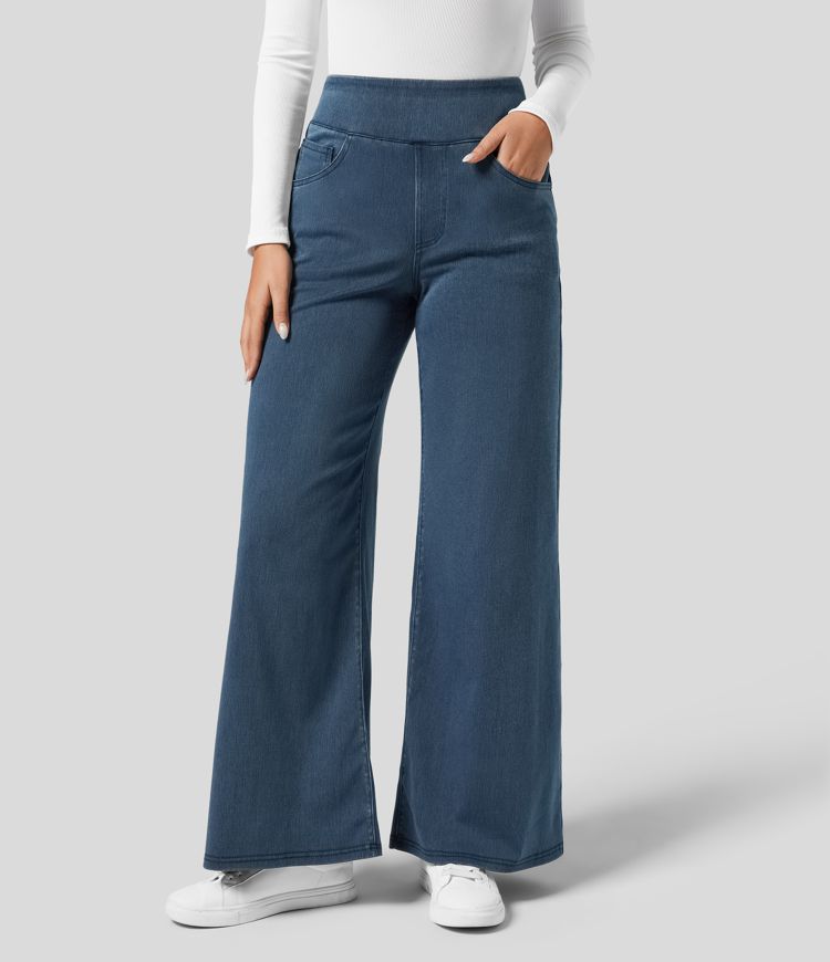 Women's Wide Leg High Waist Jeans | Casual-15