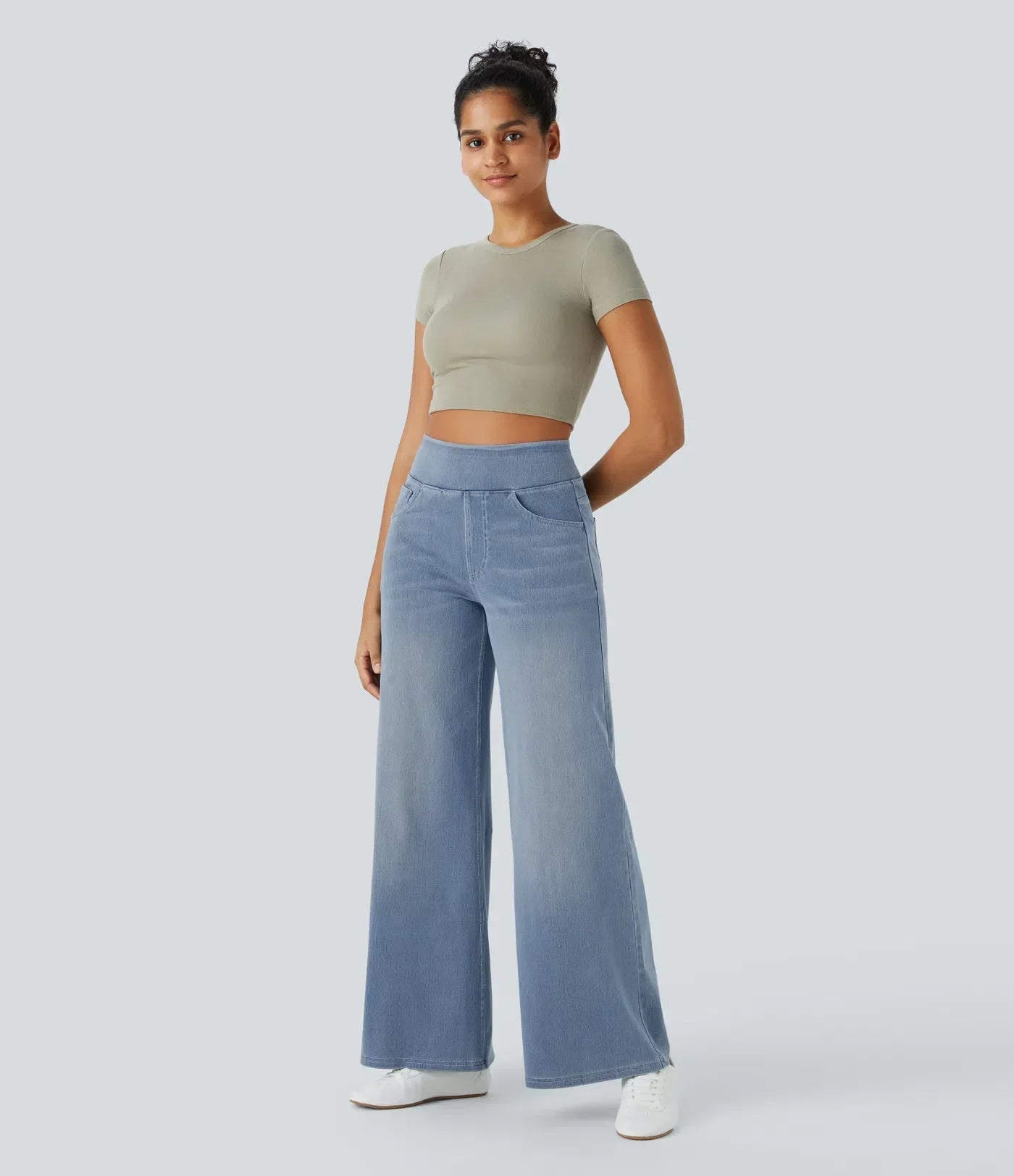 Women's Wide Leg High Waist Jeans | Casual-13