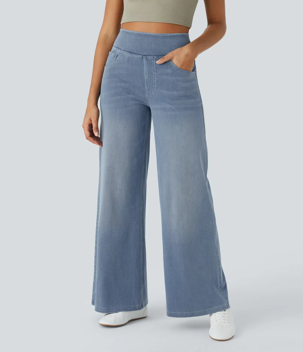 Women's Wide Leg High Waist Jeans | Casual-16