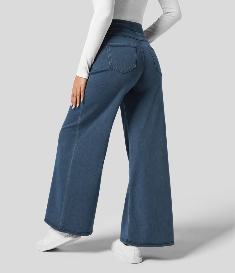Women's Wide Leg High Waist Jeans | Casual-2