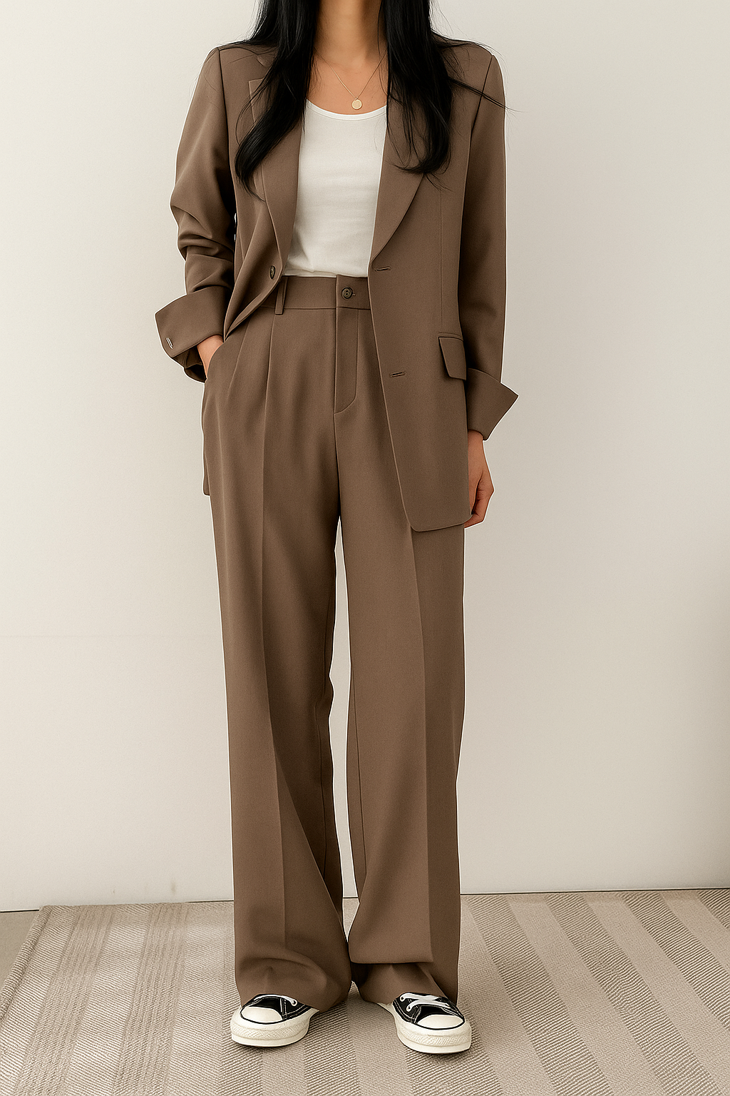 Women's Suit Set | Blazer Wide Leg Pants-2