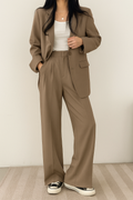Women's Suit Set | Blazer Wide Leg Pants-4