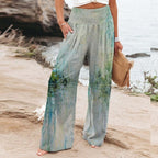 Women's Floral Wide Leg Pants | Summer Boho-3