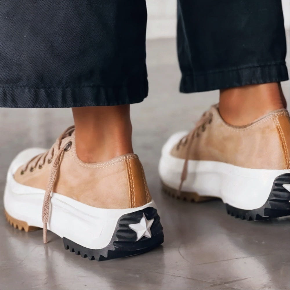 Women's Platform Sneakers | Black Chunky Sole Lace-Up-3