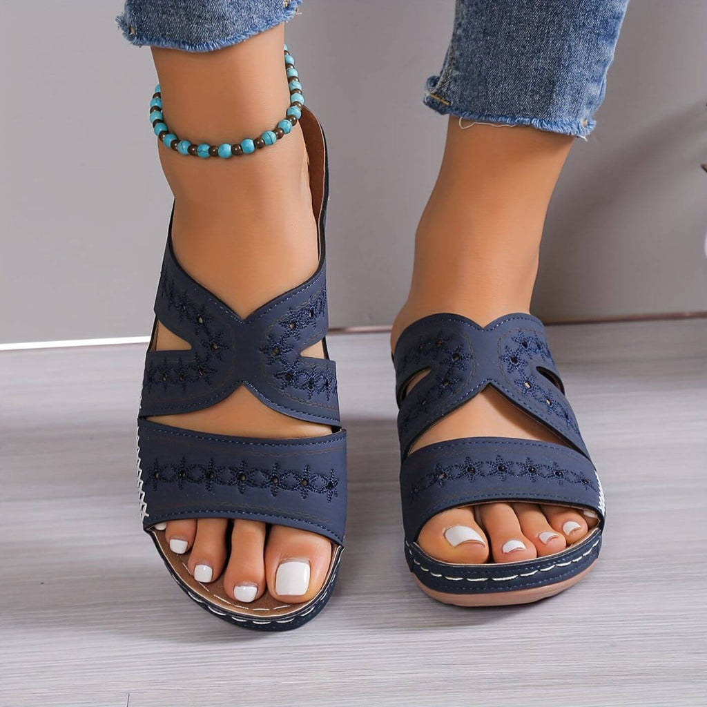 Women's Wedge Slide Sandals | Open Toe Slip-On-5