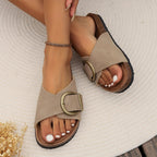 Women's Buckle Slide Sandals | Cork Sole-5
