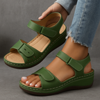 Women's Wedge Heel Sandals | Open Toe Ankle Strap-1