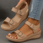 Women's Wedge Heel Sandals | Open Toe Ankle Strap-5