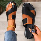 Women's Cross Slides | Black White-6