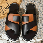 Women's Cross Slides | Black White-8