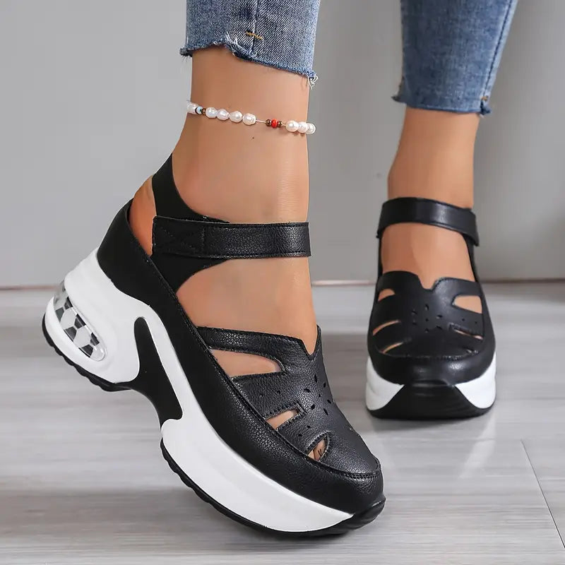 Women's White Wedge Sandals | Summer Casual-7