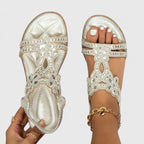 Women's Boho Rhinestone Sandals | Summer Flat-2