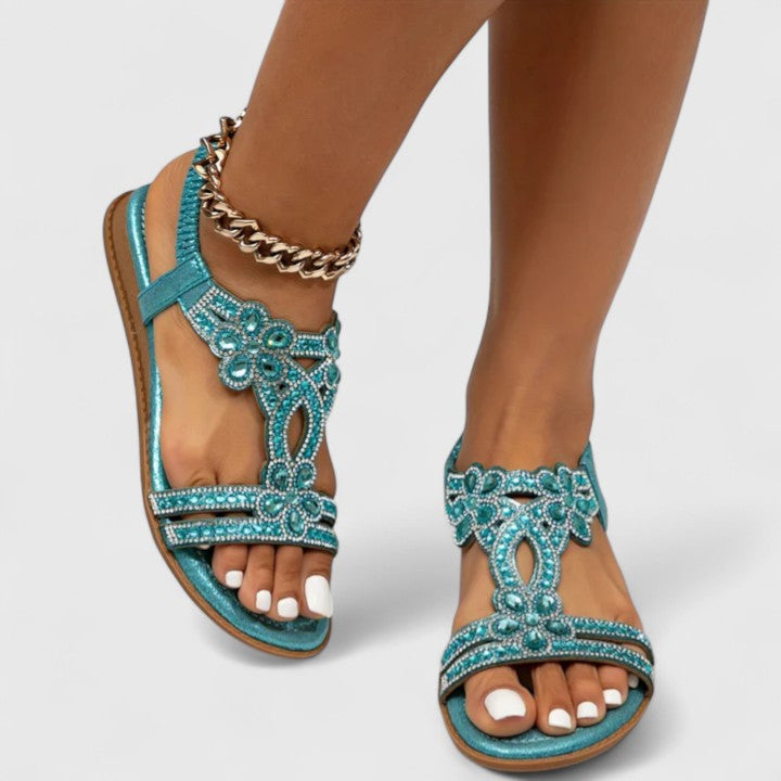 Women's Boho Rhinestone Sandals | Summer Flat-1