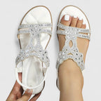 Women's Boho Rhinestone Sandals | Summer Flat-7