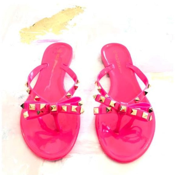 Women's Studded Bow Sandal | Party Casual-9
