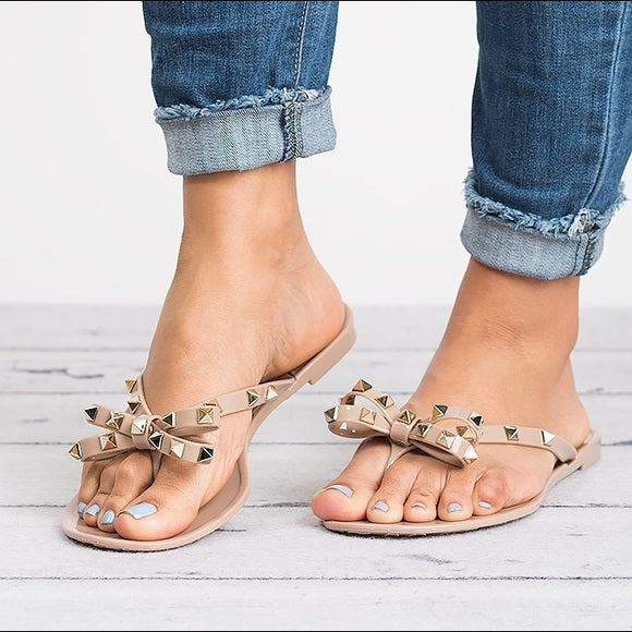 Women's Studded Bow Sandal | Party Casual-6