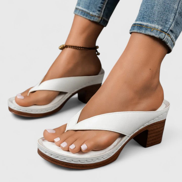 Women's Thong Heeled Sandals | Summer Slide-4