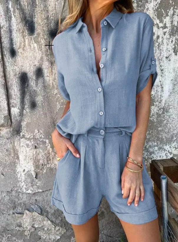 Women's Summer Shorts Set | Casual Blazer-7