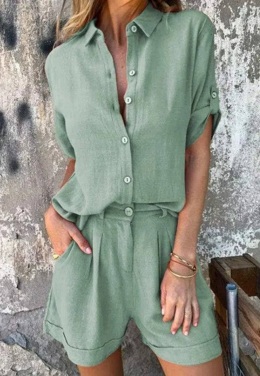 Women's Summer Shorts Set | Casual Blazer-6