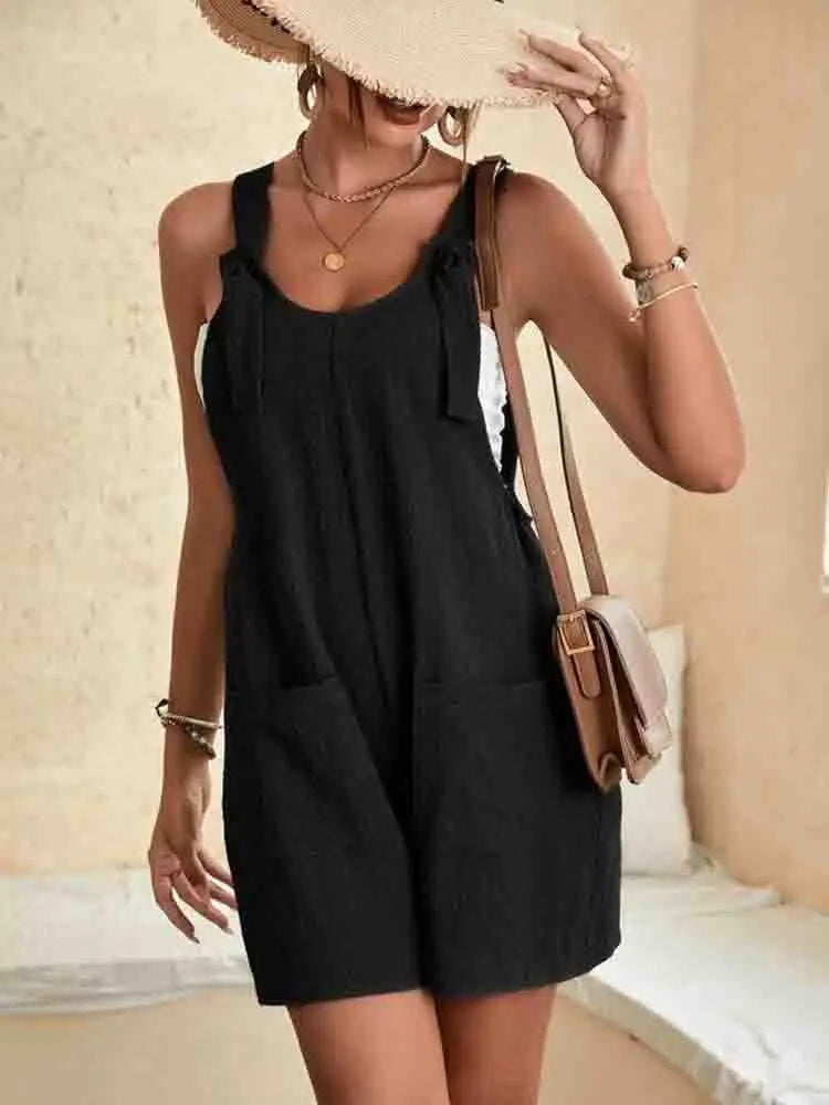 Women's Summer Casual Romper | Shorts Pockets-3