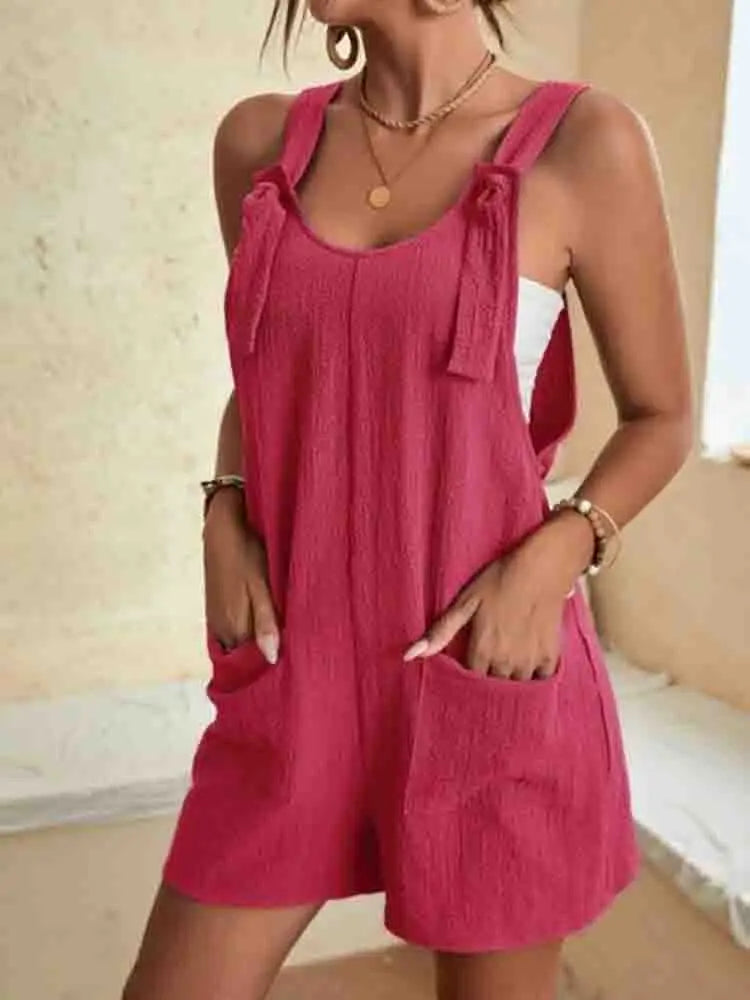 Women's Summer Casual Romper | Shorts Pockets-4