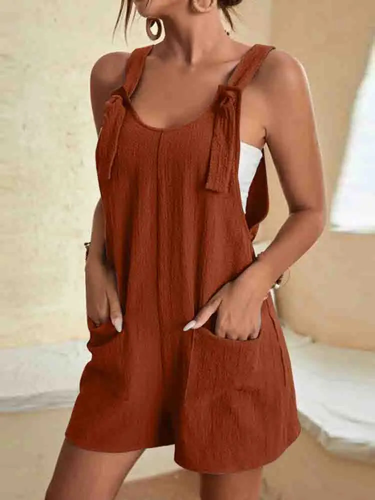 Women's Summer Casual Romper | Shorts Pockets-6