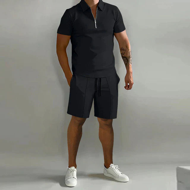 Men's Polo Shorts Set | Casual Two-Piece-1
